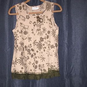 Sleeveless Smock with Lace Bottom